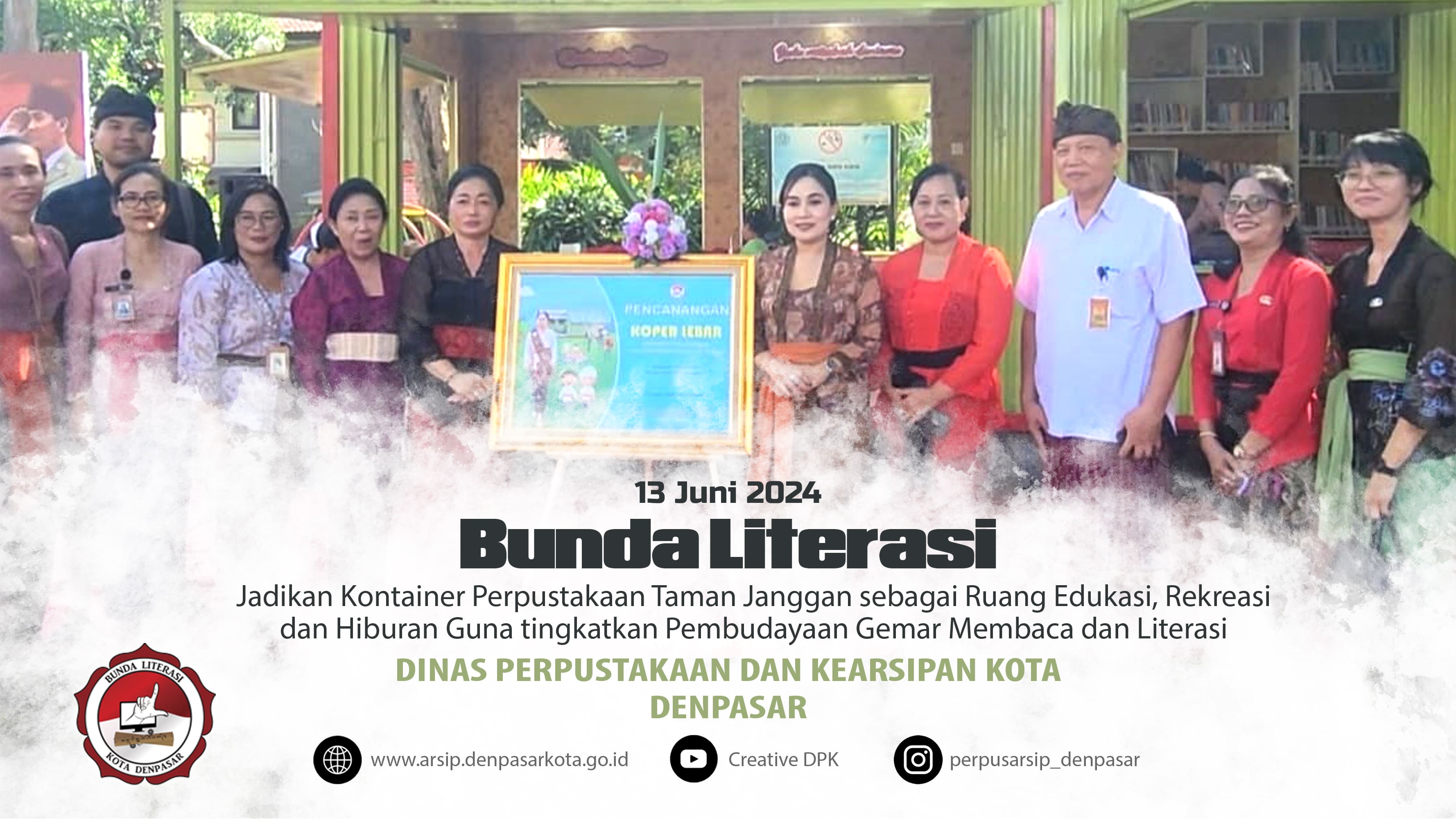 Bunda Literasi Kota Denpasar Jadikan Kontainer Perpustakaan Taman Janggan Sebagai Ruang Edukasi, Rekreasi dan Hiburan Guna Tingkatkan Pembudayaan Gemar Membaca dan Literasi